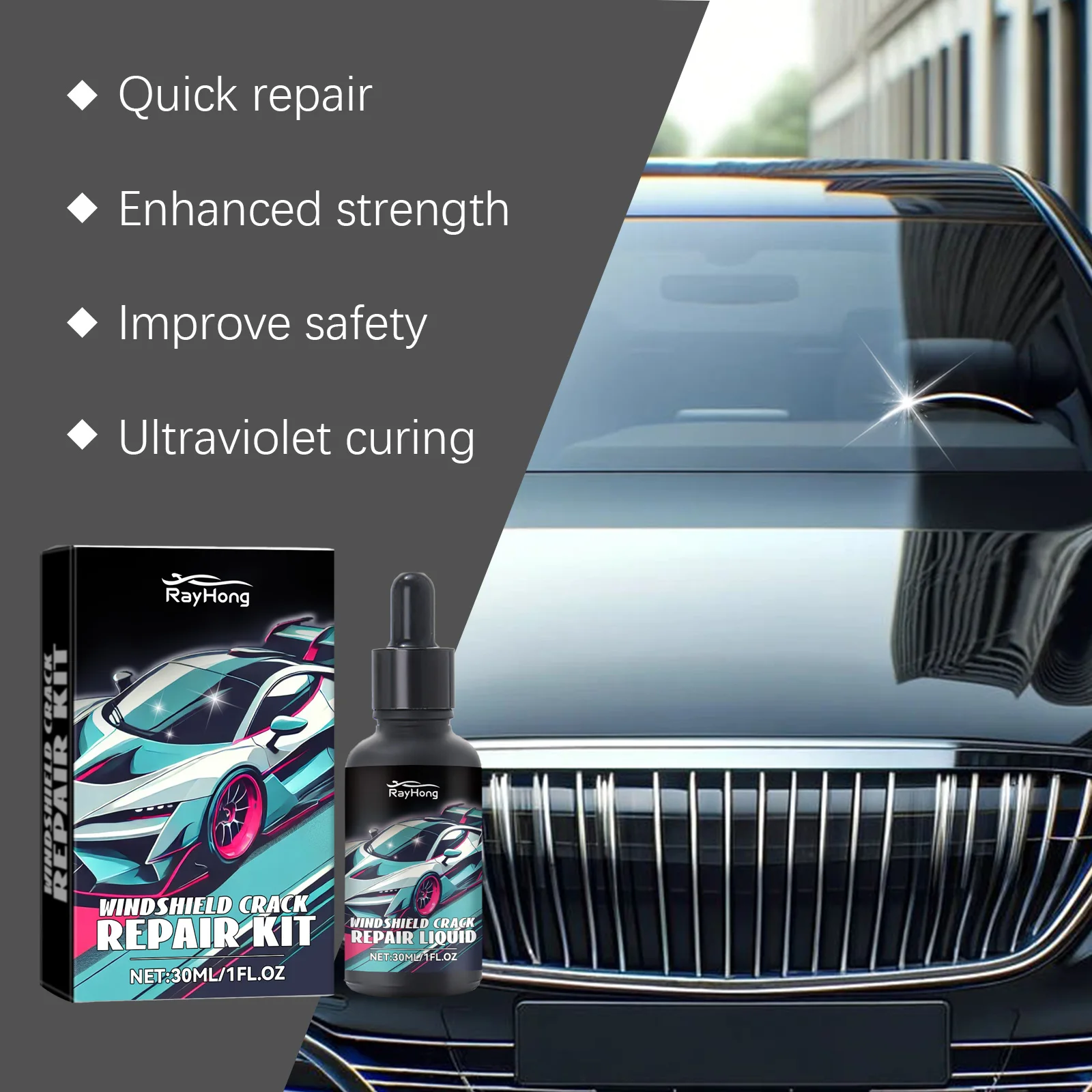 Cracked Glass Scratch Repair Kit Vehicle Windscreen Nano Fluid Filler Quick Fix Windscreen Scratch Restore Fluid For Glass 2