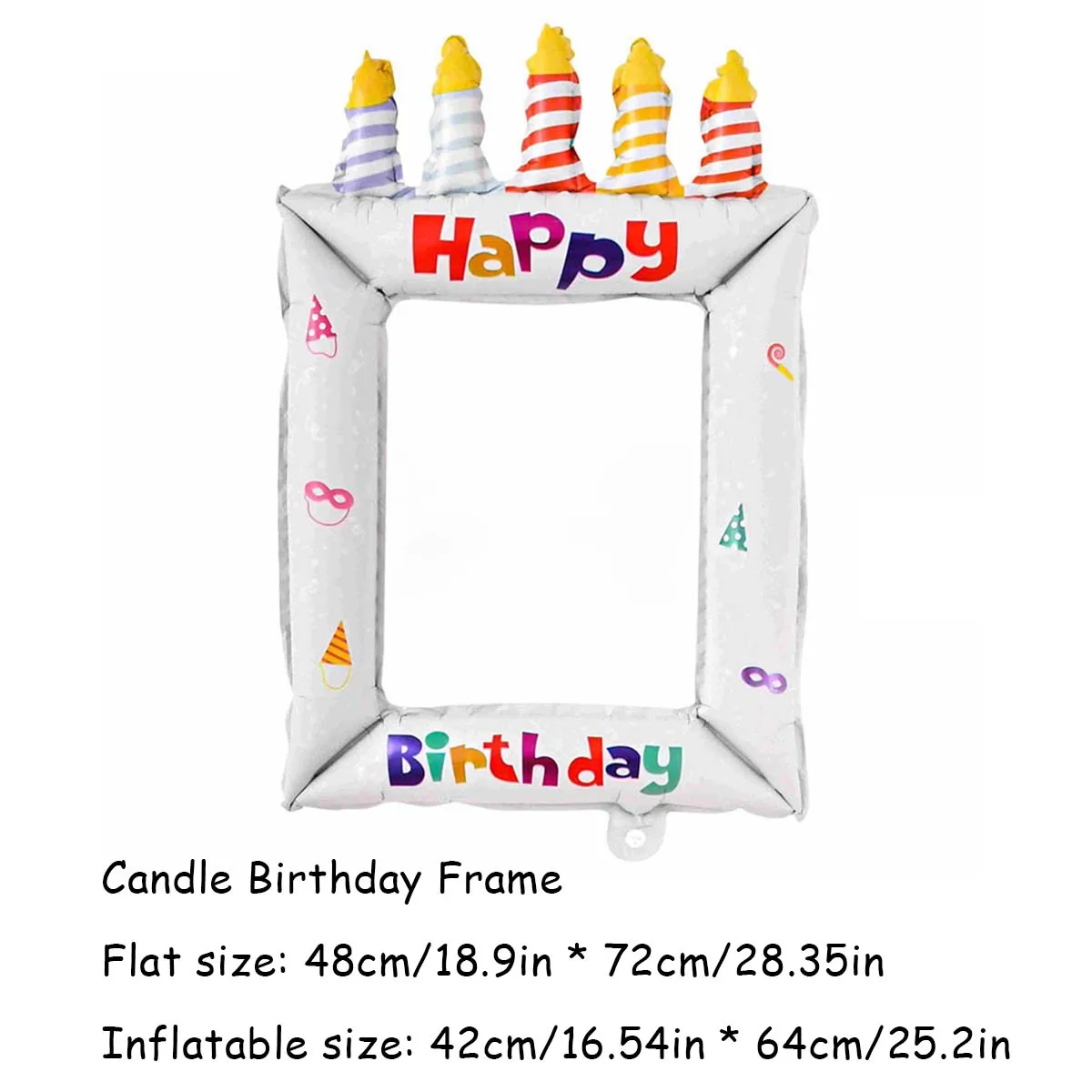1PCS 흰색 양초 생일 사진 프레임 풍선, 생일 파티 장식, 사진 소품 생일, 장 풍선에 적합