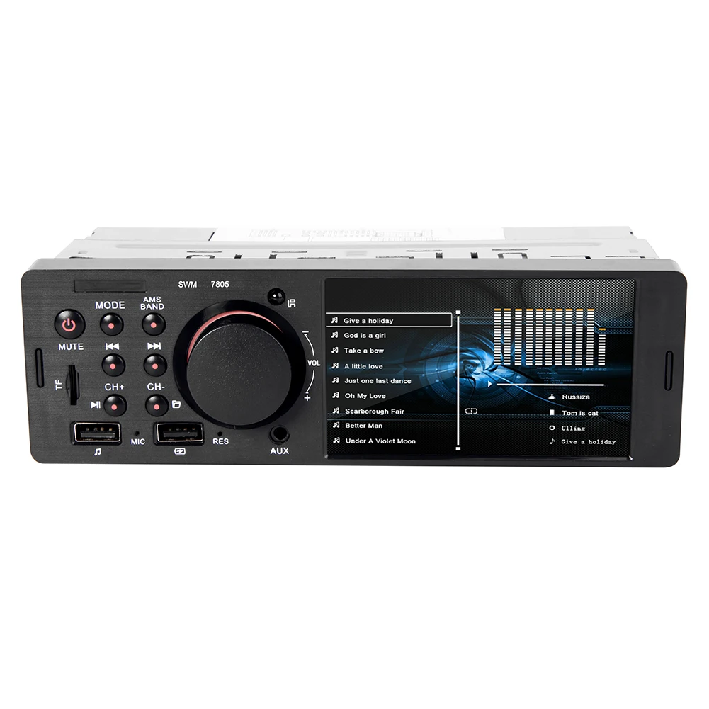 Radio para Auto BQCC 1 DIN de 4 Pulgadas con Botones, Luces de Colores, Bluetooth, Reproductor MP5 con Manos Libres, Carga USB, Control Remoto y Audio 4