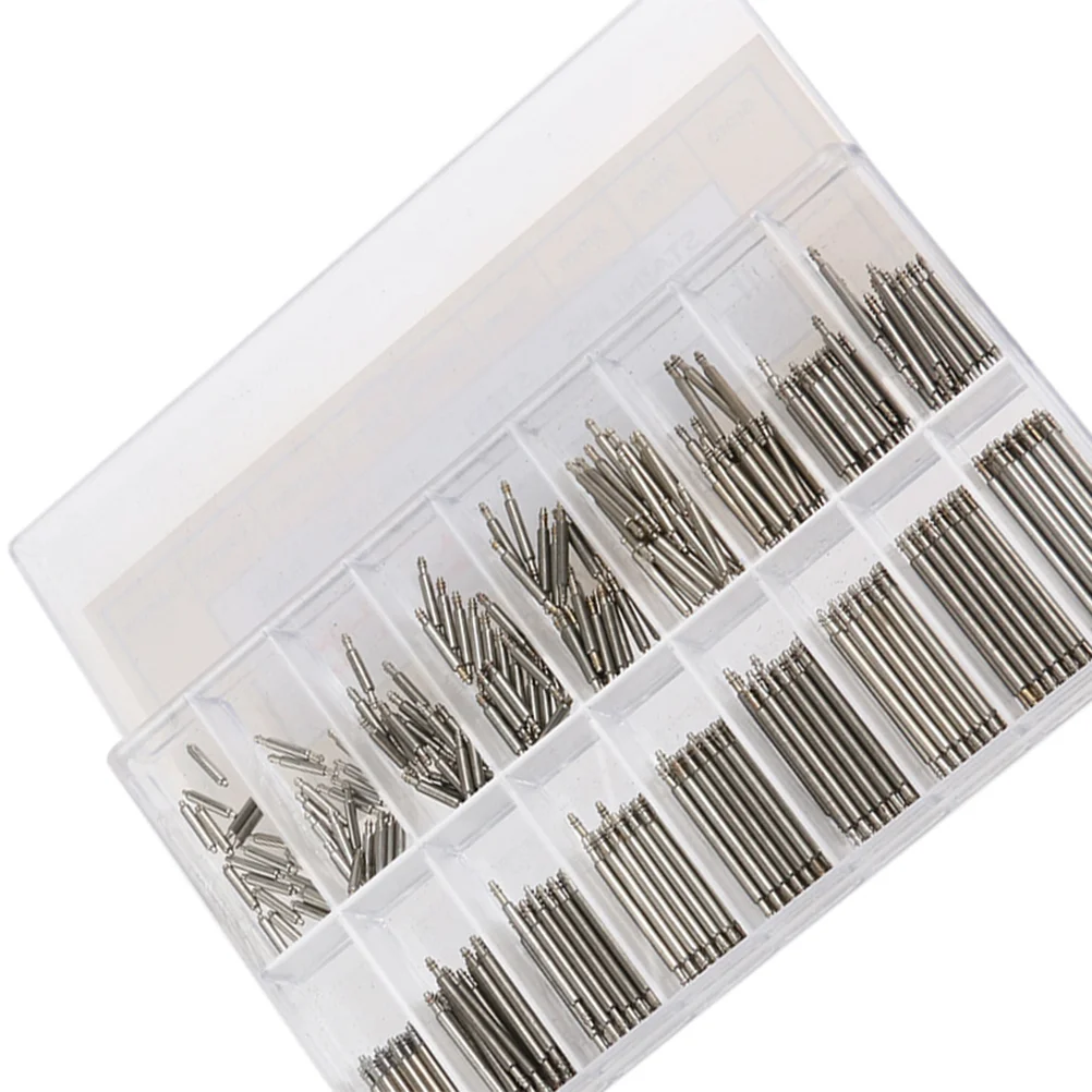 스테인리스 스틸 시계 밴드 스트랩 링크 핀, 다양한 크기의 더블 플랜지 용수철 바-6mm-23mm (실버)