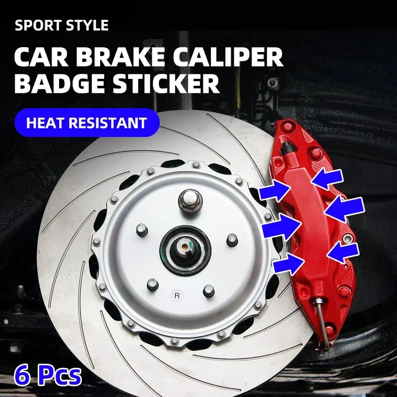 6Pcs Car Logo Sticker Pinza Freno Accessori Per Decalcomanie In Vinile Per Audi S Line A1 A3 A4 A5 A6 A7 Q3 Q5 Q7 Rs3 Rs4 Rs5 S3 S4 S5 S7