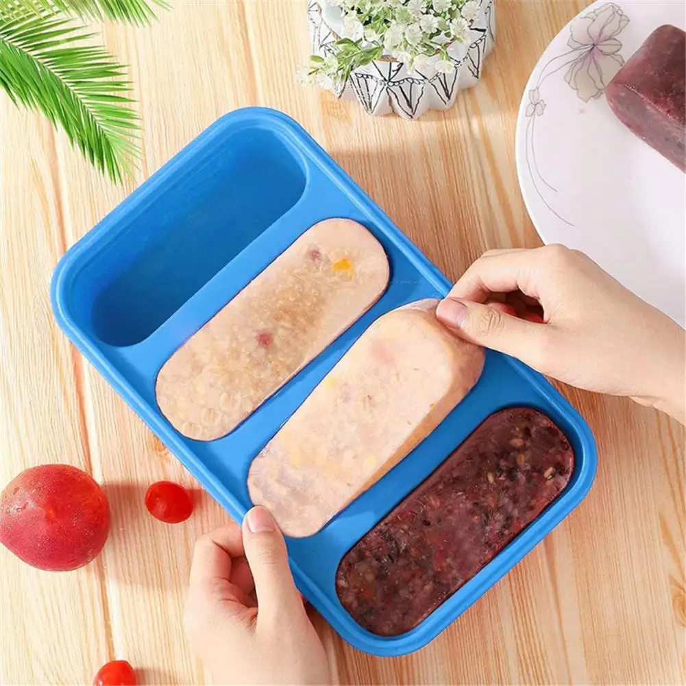 Silicone Freezer Tray Soup 4 Cubes Food Freezing Container Molds Ice Tray With Lid DIY Frozen Packag Box Kitchen Bar Accessories