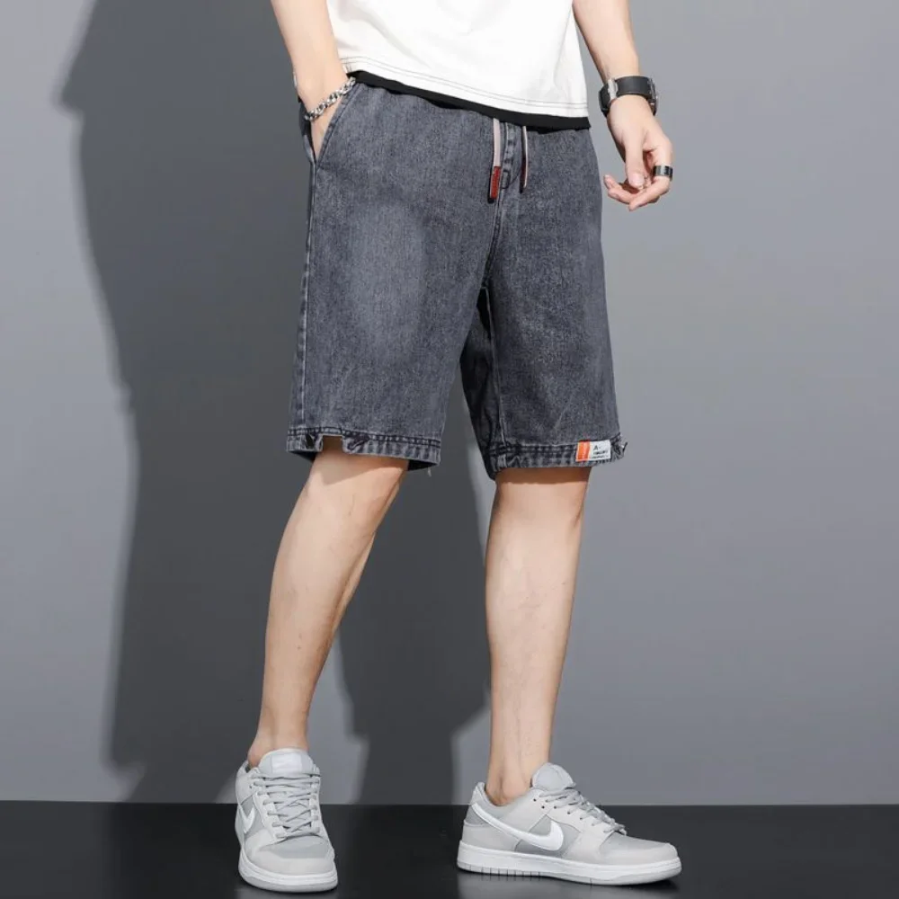 Men Cotton Half Pants Shorts Loose Sport Hip Hop Drawstring Plus Size  Casual Mid