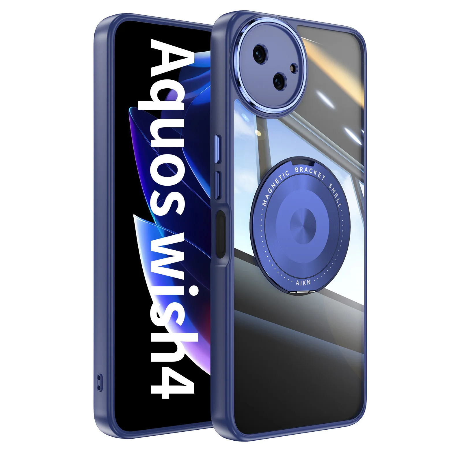 Magnetic Metal TPU Case with 360° Anti-Knock Protection and Wireless Charger Holder Cover