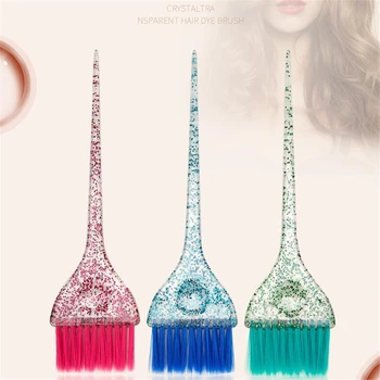 Professional Hair Dye Brush Plastic Crystal Hair Coloring Applicator Brush Hair Comb Barber Tools Salon Hair