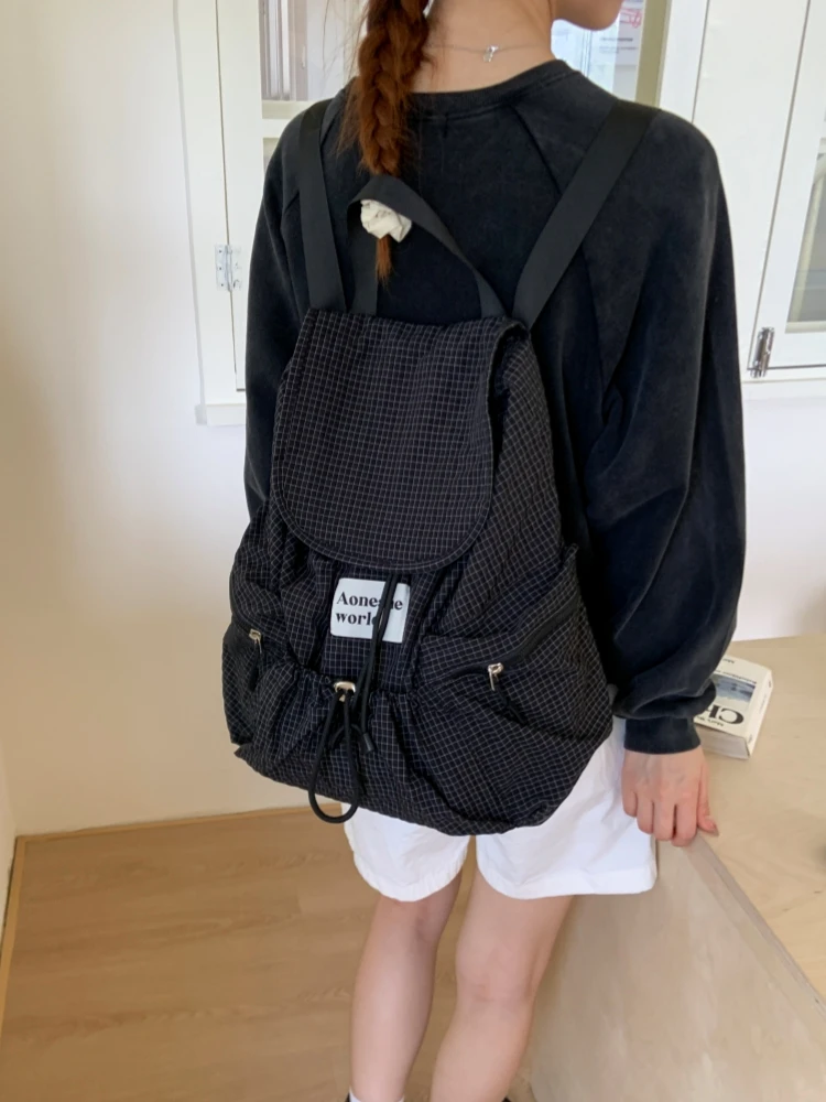 Fashionable Summer Nylon Backpack Women's Stylish Casual Double Shoulder Bag Korean Single Shoulder Bag Commuter Style Bear Lady - 3