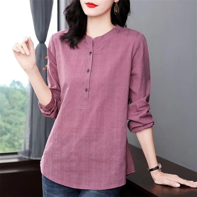 Korean Shirts Tops Women Blouses Office Chiffon Shirts Elegant V-collar 3/4  sleeve Women Tops blusas