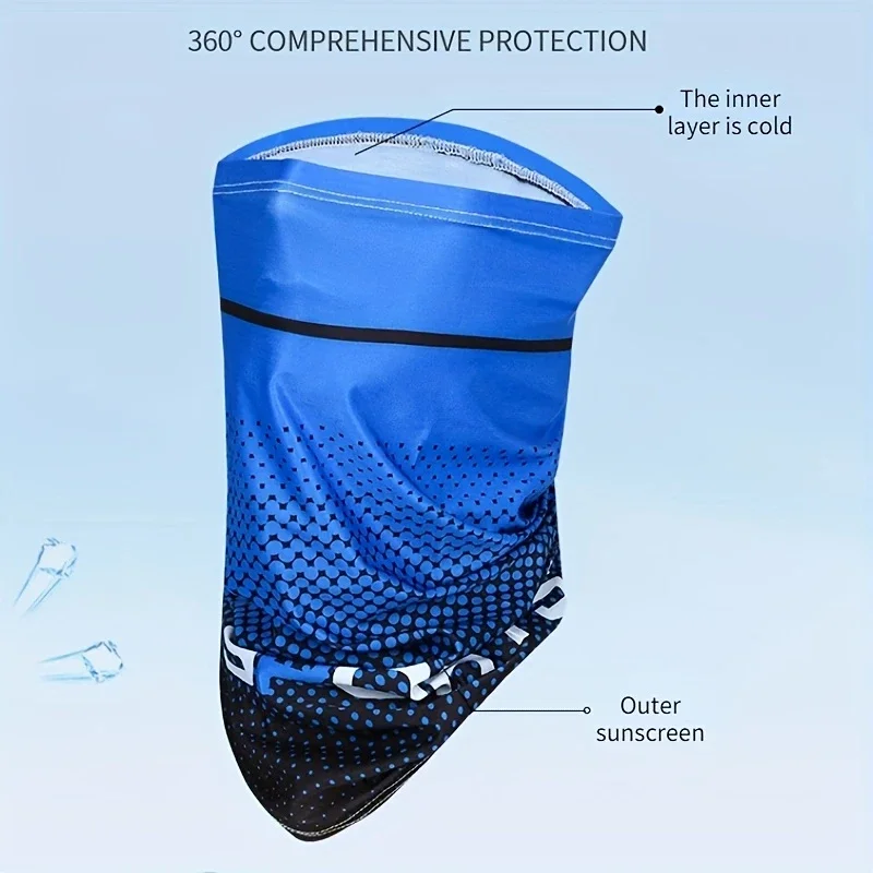 1 Set Summer Protection Includes 1 Pair Arm Sleeve and 1 Sunshade Mask for Outdoor Cycling Breathable Ice Silk Cooling Set