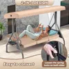 3 Seat Outdoor Porch Patio Swing 800lbs 2-in-1 Patio Swing Glider Chair with Adjustable Canopy & Removable Cushion Outdoor Adult 5