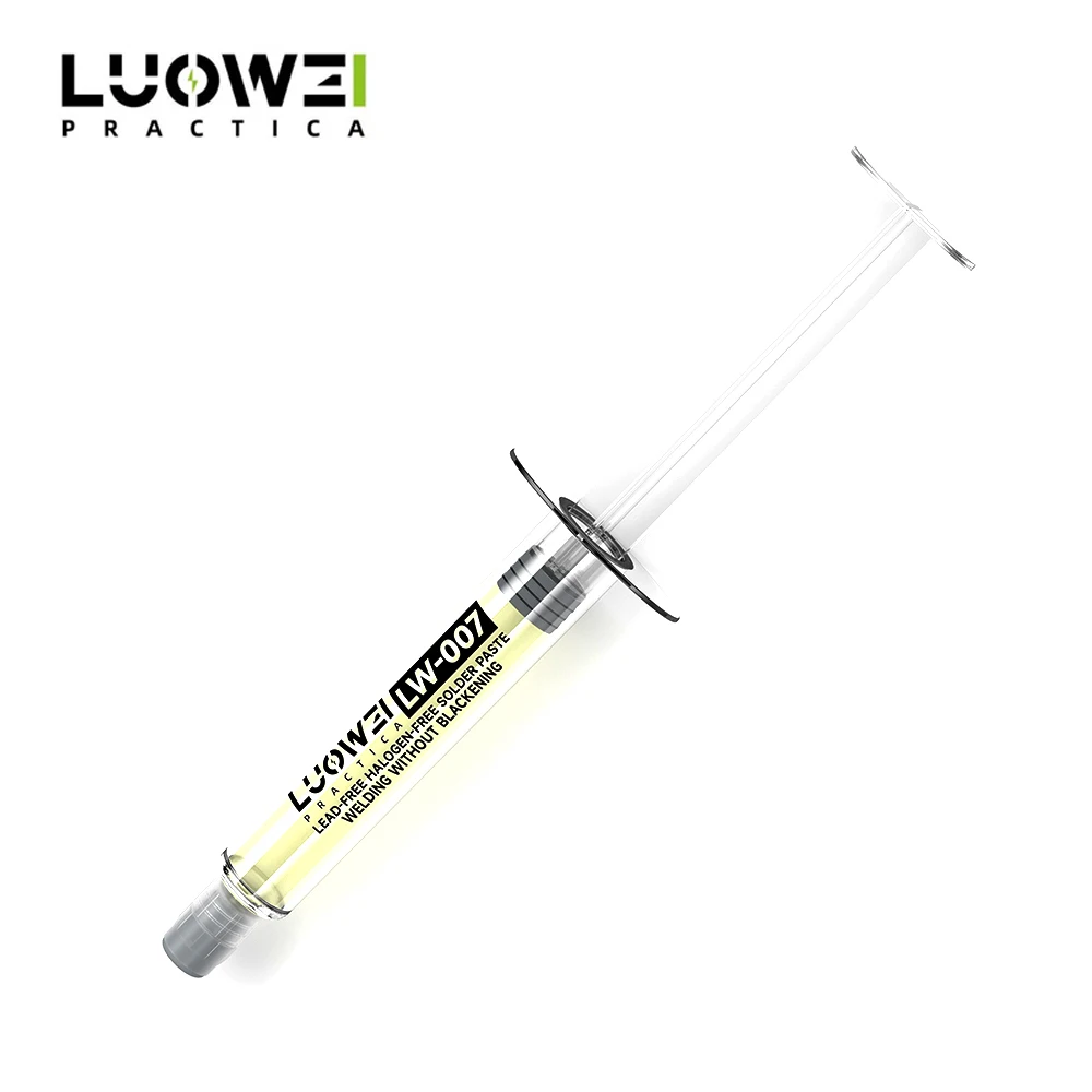 LUOWEI Lead-free and Eco-friendly BGA Solder Paste for Mobile Repair, Non-clean Rosin Flux Soldering Oil in Syringe Packaging rma 223 10cc bga tin solder paste flux needle tip syringe no clean flux grease for phone smd pga pcb welding soldering tool