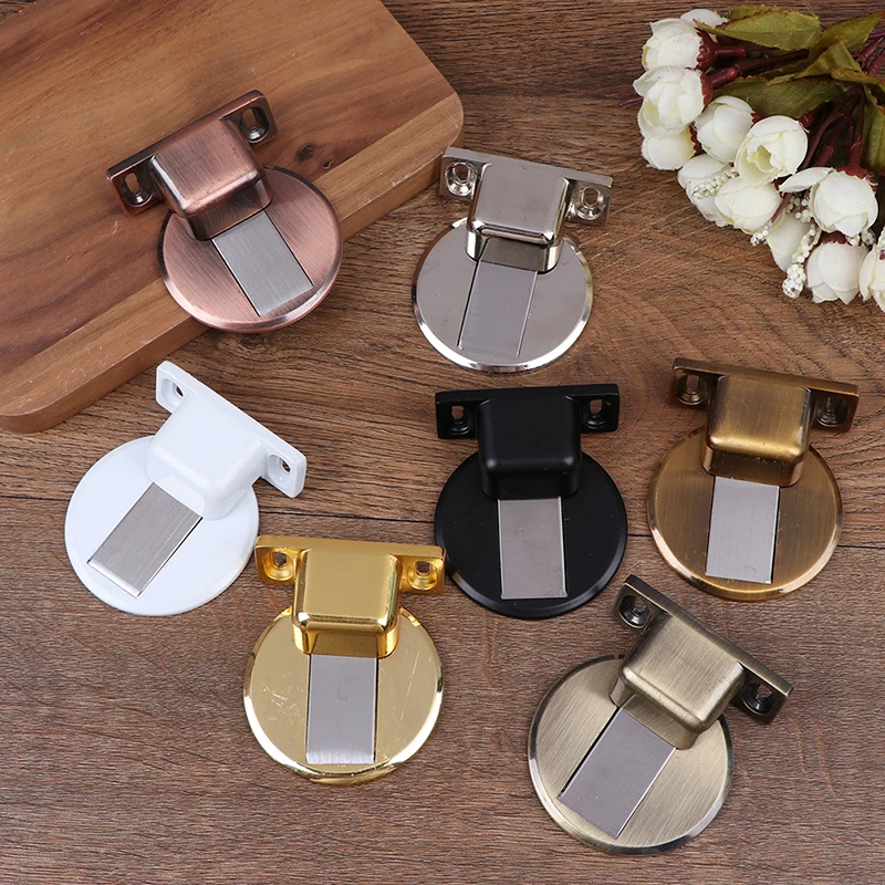 Magnetic Door Stopper 1pc Magnetic Stainless Steel Door Stopper Hidden Door Holders Catch Floor Nail-free Doorstop Furniture Hardware door stopper