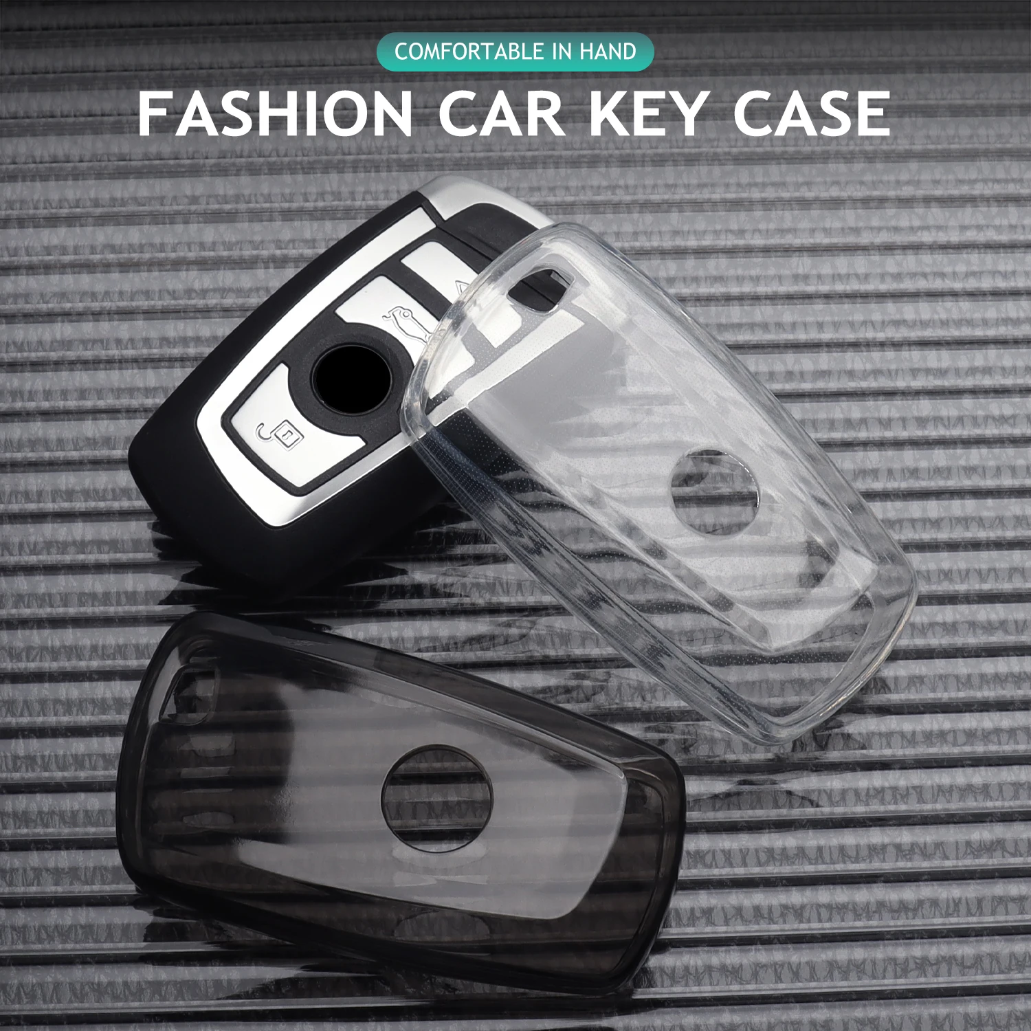 Sleek Transparent Car Key Protective Cover