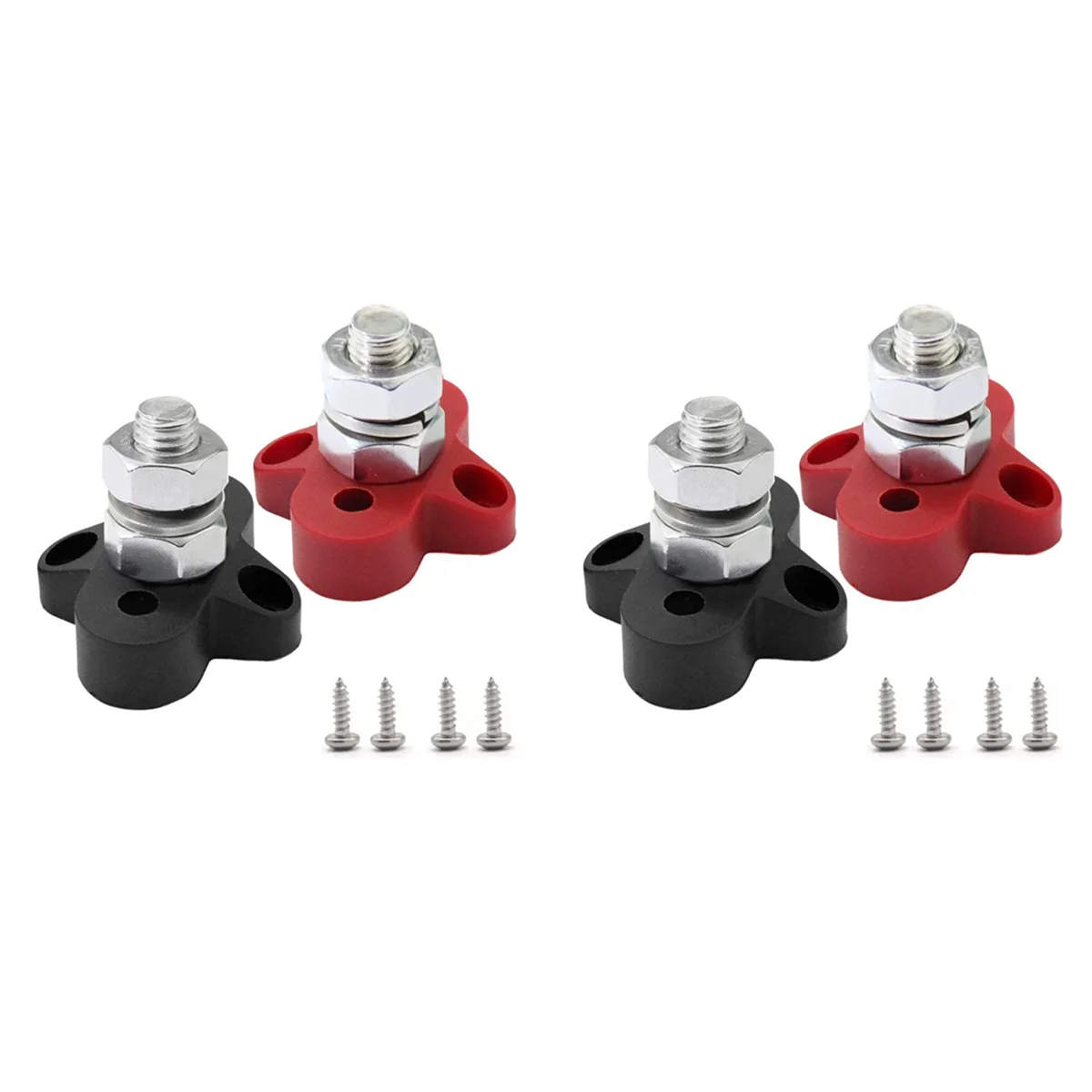 4Pcs Dc 48V 150A Busbar M10 Morsettiera Borchie Terminale Di Distribuzione Dell'Alimentazione Della Batteria Stud Bus Bar Connector Per Rv Boat