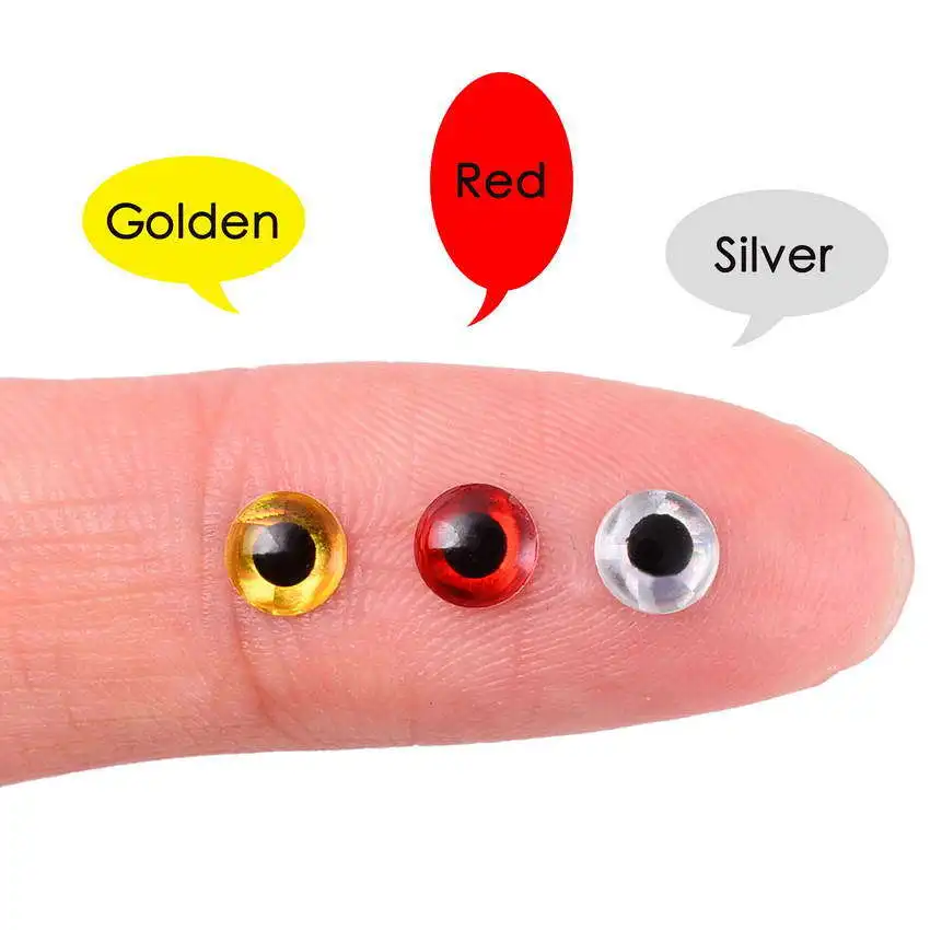 500/1000PCS Fishing Lure Eye 3D Lifelike Realistic Artificial Holographic Fake Eyes 3/4/5/6/7/8/9/10/11/12mm for Fly Tying Lures 5