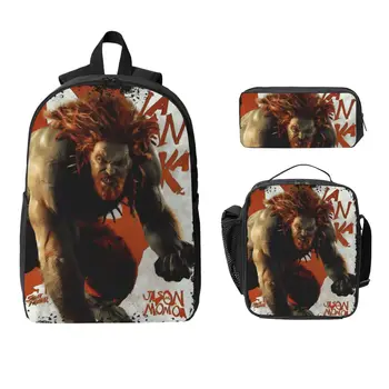 3Pcs Streets Fighters Movie 2026 Backpack Set for Kids Pencil Boxes Bookbag Sets with Lunch Box For School Students Daypack 1