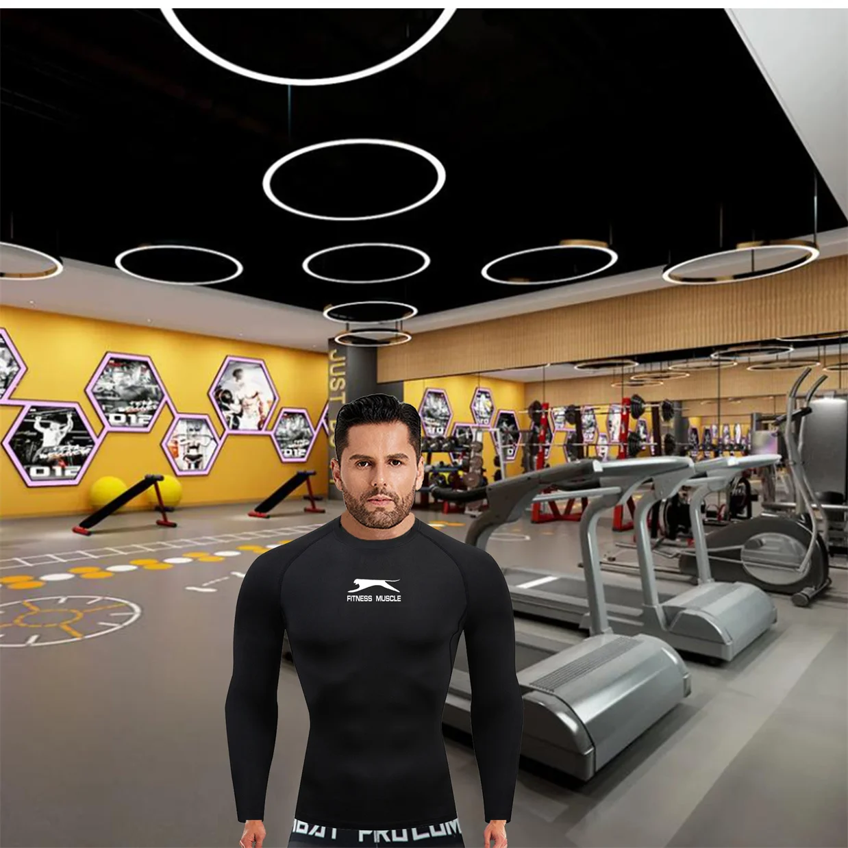 Men's Quick Dry Compression T-Shirt Men Fitness Running Sport T Shirt Tight Training Tops Fitness Muscle Gym Sports Tee