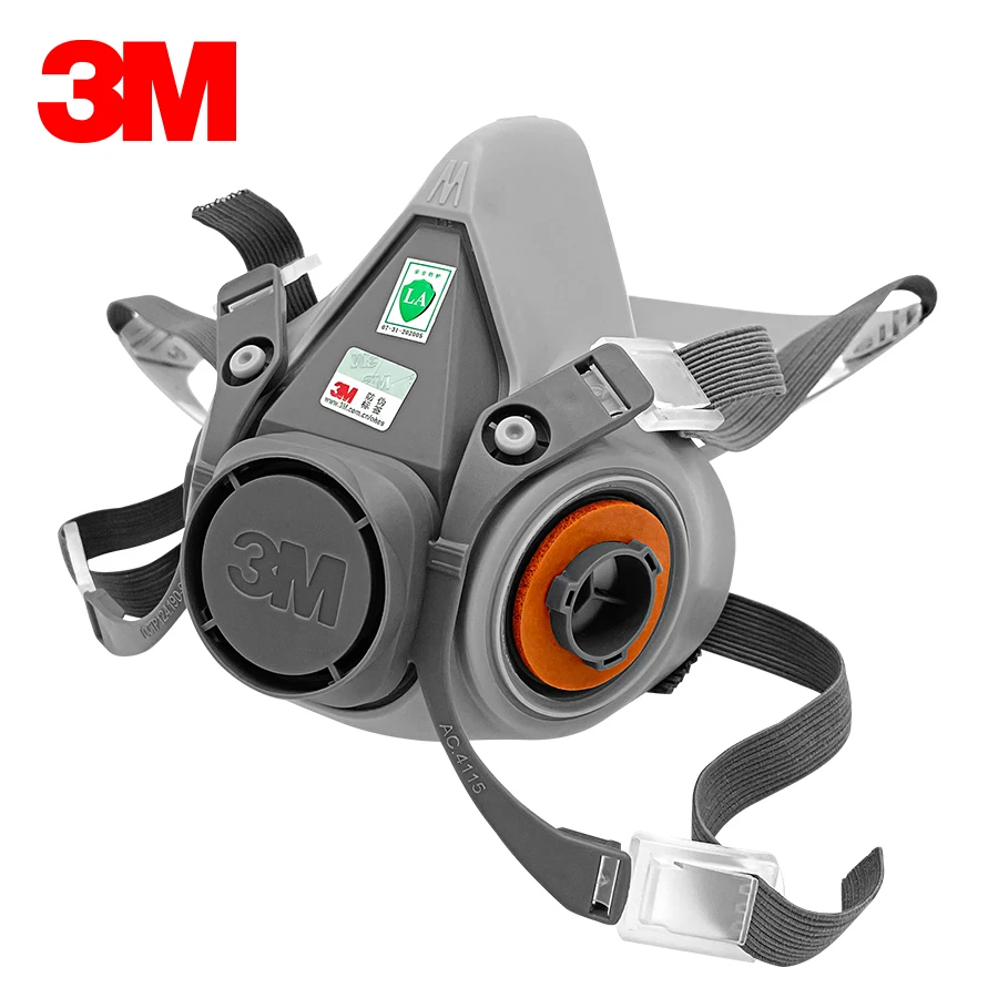 3M 6200 Gas Mask for Spray Paint Decoration Chemical Dust Mask Body Protect Toxic Steam Filter Respirator Reusable Half Mask
