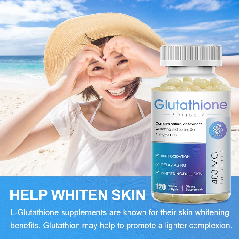 Glutathione Capsules -400mg Glutathione Liver Supplement Vitamin C- For Skin Tone, Glowing Skin, Gluten Free, Whitening Skin