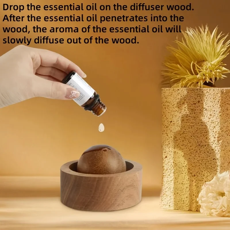 Natural Wood Essential Oil Diffuser for Home and Car – Compact Aromatherapy Companion for Any Room