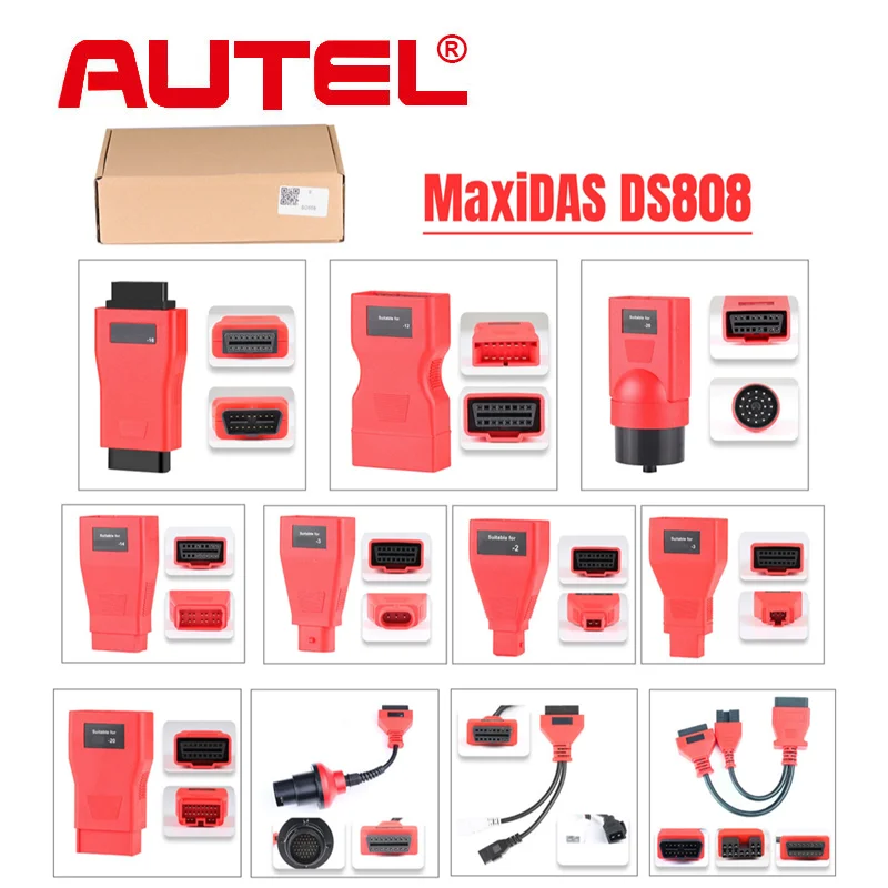 

Autel Full Set OBDII Cables and Connectors Kit for DS808/MK808/MP808 (Only Cables and Connectors)