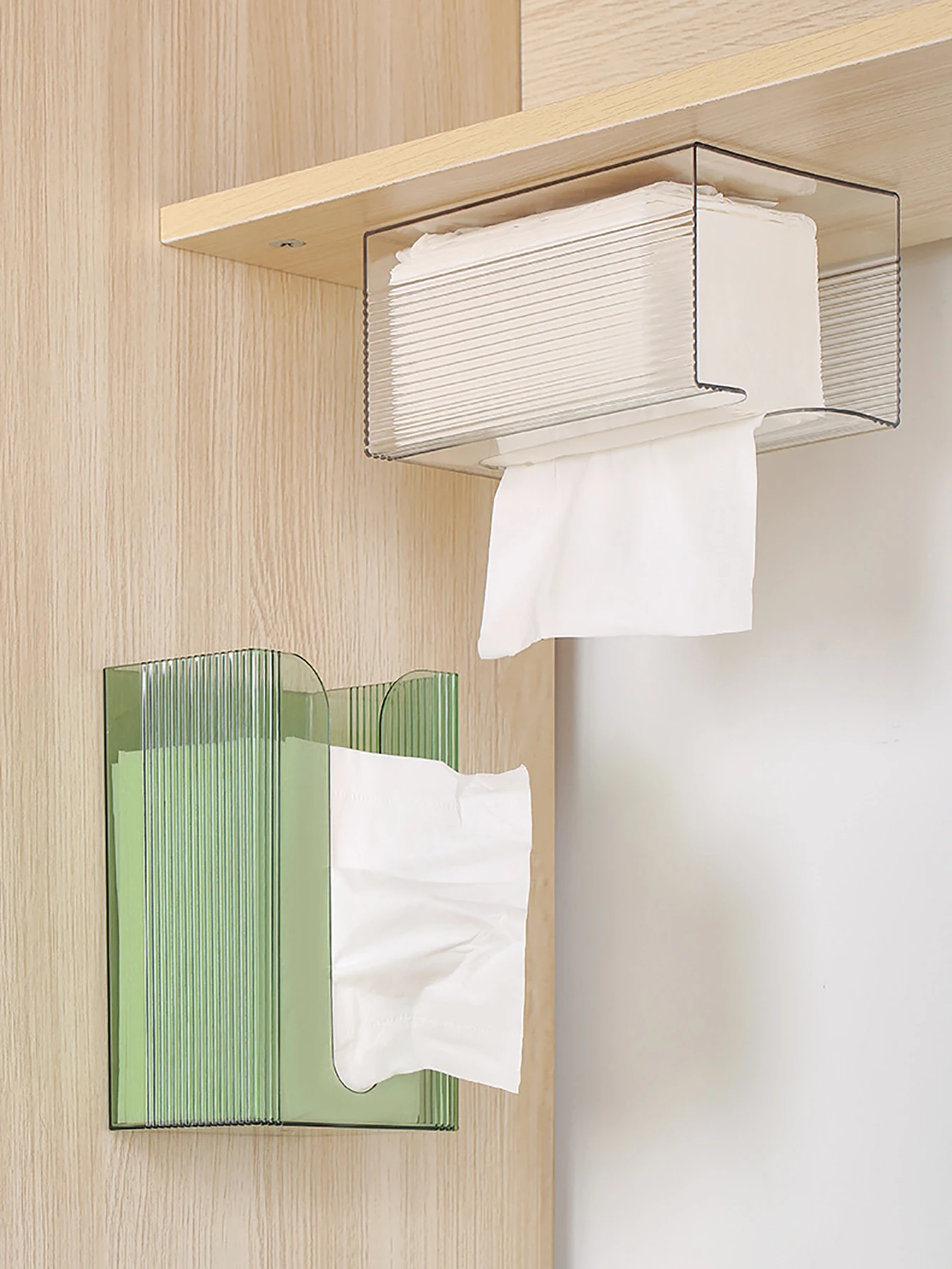 Bathroom Wall-Mounted Self-Adhesive Tissue Box Multi-Function Paper Towels Storage Box Portable Draw Cartons Commodity tissue box tissue storage box