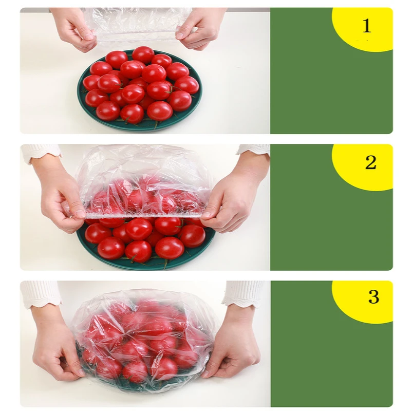 50/100/200/300Pcs Disposable Cling Film Cover Kitchen Fruit Plastic Fresh-Keeping For Food Bread Storage And Outdoor Picnics 3