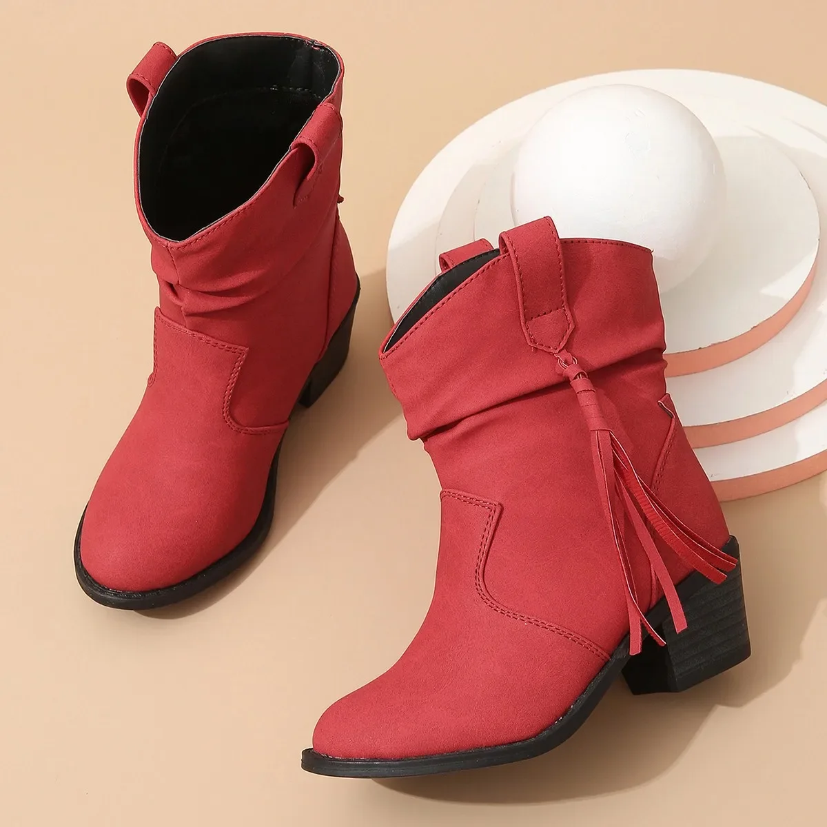 

2023 New Girls Boots Versatile Soft Breatheable Tassels Pleated Fashion Kids Breatheable Simple Non-slip Children Boots Simple