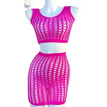 1 Set Sexy Women Fishnet Cover Ups Hollow Out Bodycon Women's Swimwear See through Tassel Dress without Bikini Beachwear DS523 1