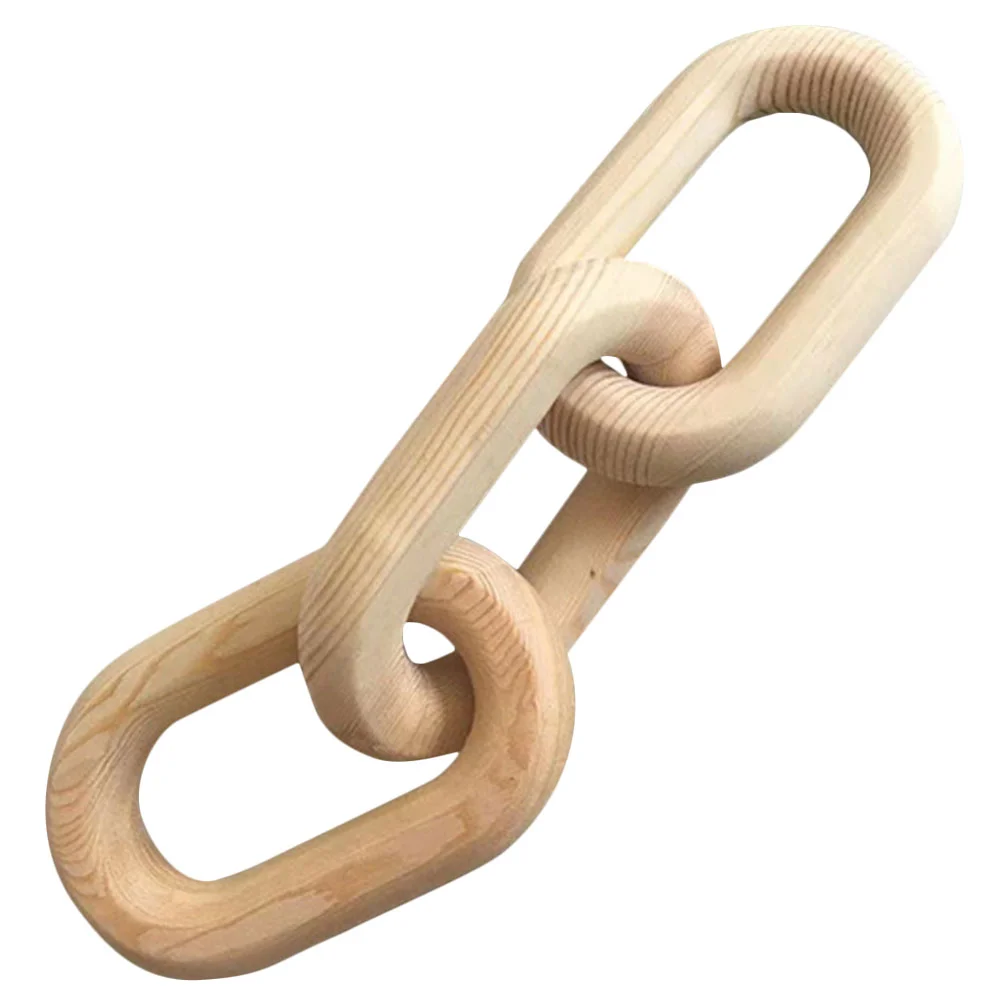 

Wood Chain Link Decor Table Decor Aesthetic Decor Wooden 3-Links Chain Boho Decor for Living Room