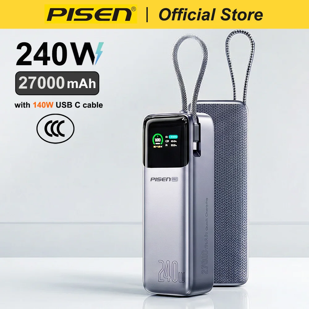 PISEN Power Bank Fast Charging 27000mAh Portable