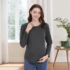 2025 New Maternity Clothes Tee Crew Neck Long Sleeve Breastfeeding Clothes Tops Horizontal Zipper Big Size Nursing T Shirts 3