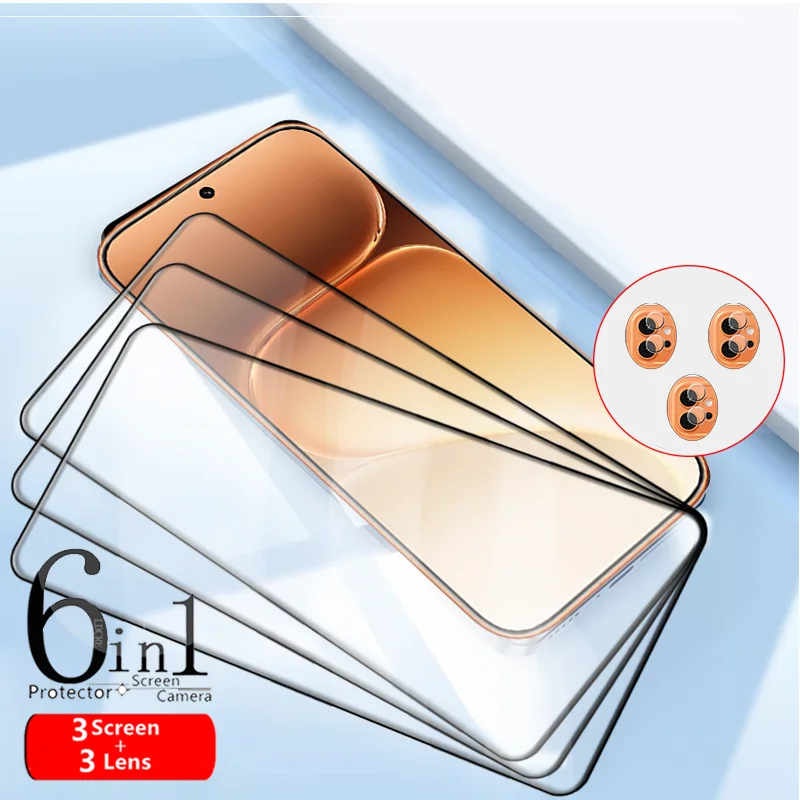 6-in-1 Tempered Glass Phone Protector with Full HD 9H Screen and Lens Coverage