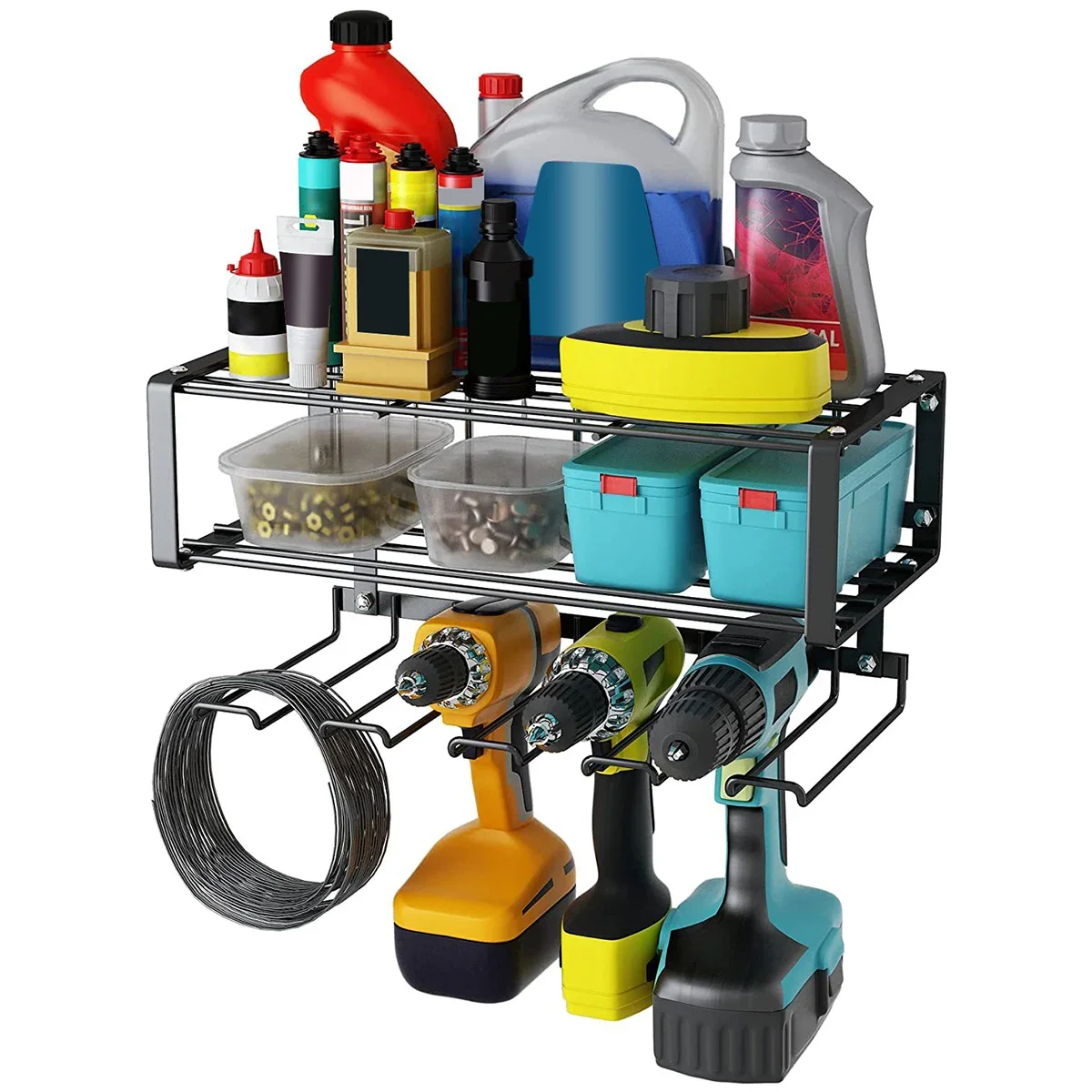 tool organizer power tool holder Hand Power Tool Organizer Rack Wall Mounted Floating Tool Shelf Electric Drill Holders Heavy Duty for Workshop Garage Rack