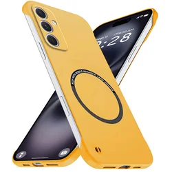 Magnetic Slim Frameless Matte Anti - Scratch Shockproof Phone Case - Galaxy A55 4G (Yellow)