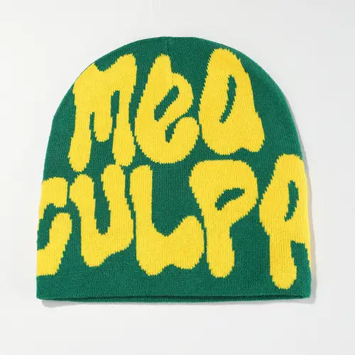 Mea Culpa Knitting Beanies Hat For Women Men Couple Y2K What's In Fashion Bonnet Kpop Wool Skullies Hoods Lady Caps Gorro шапка - Image 38