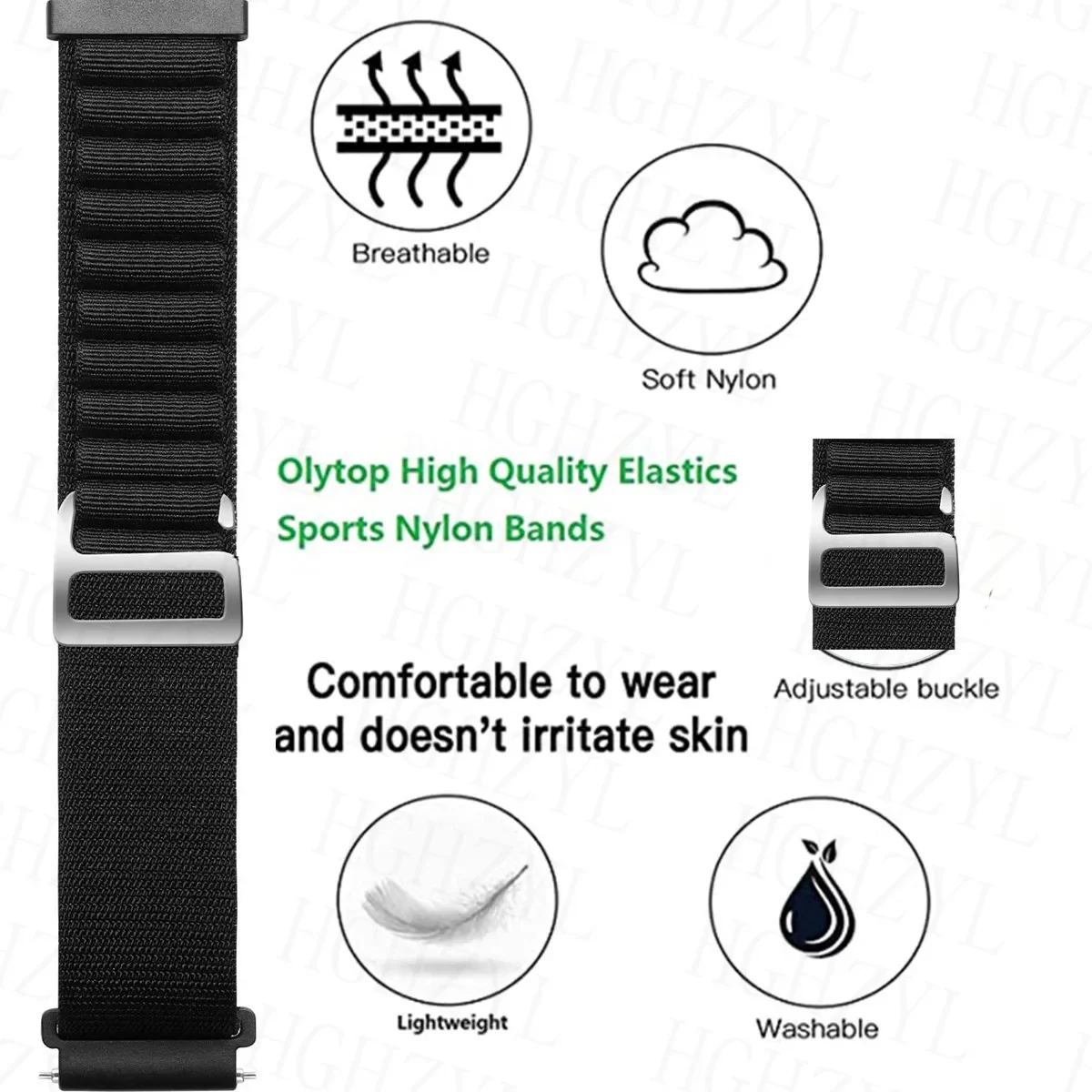 Nylon Loop Strap Replacement Wristband