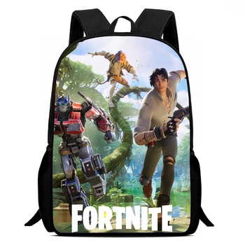 15-Inch Fortnite Cartoon Backpack - Ergonomic Spine Protection Design, Padded Back Panel & Comfort Straps for Kids 1