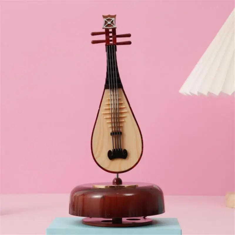 Rotating Music Box Guitar Violin Music Box Birthday Gift Girl's Festival Gift Creative Decorations In The Living Room Decor