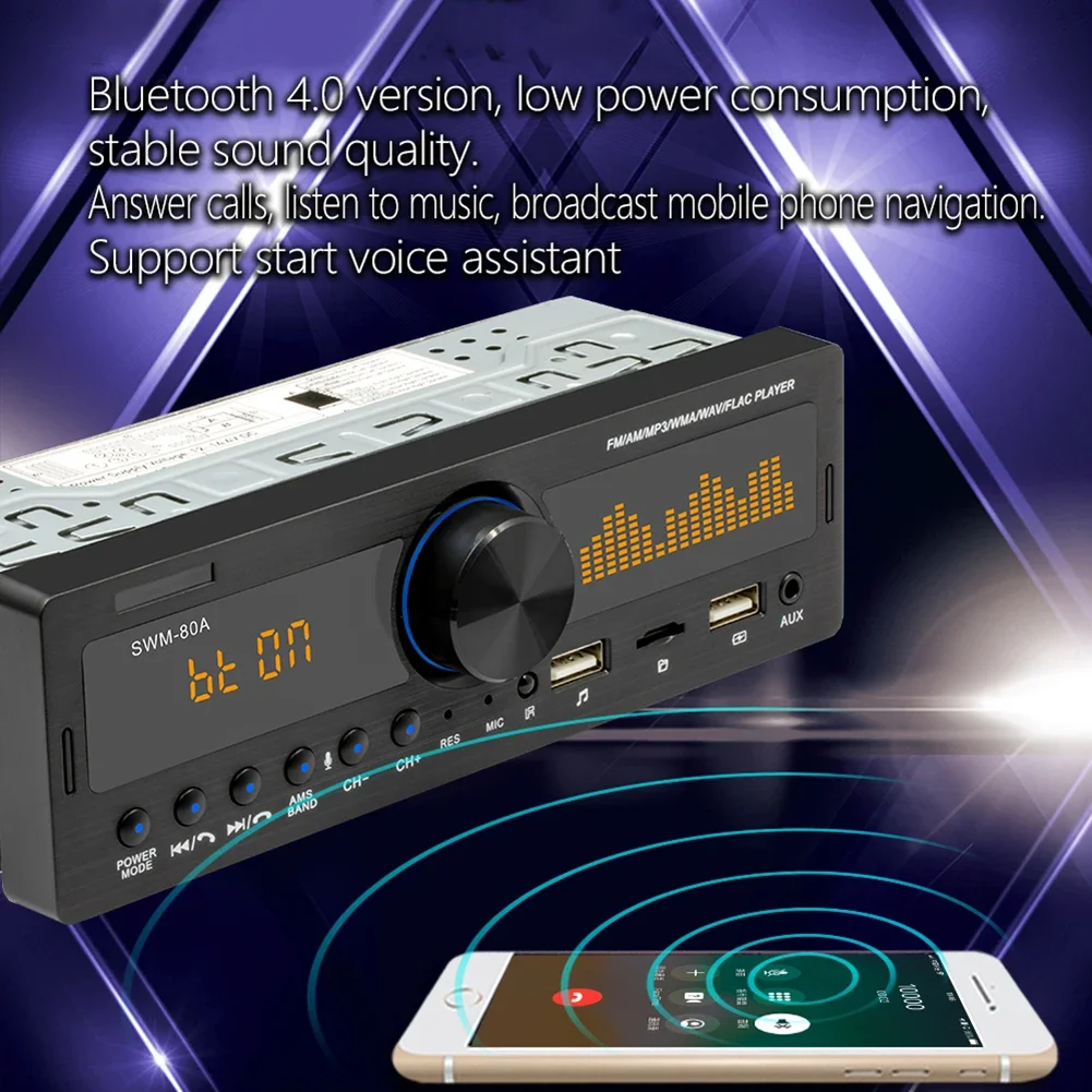 Car Radio Car Multimedia Player Head Unit Audio Copy AUX FM AM SWM-80A