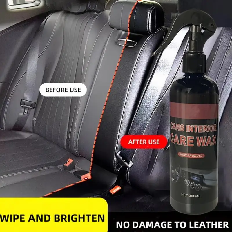 Car Interior Wax Spray Auto Interior Cleaner And Polish 10.15oz Dash Polish Spray Maintenance Repair Agent For Refurbishment