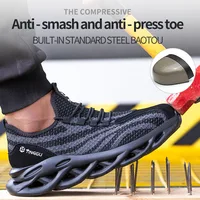 Men's safety shoes are anti impact, anti puncture, soft, comfortable, breathable, anti slip, and wear-resistant work shoes