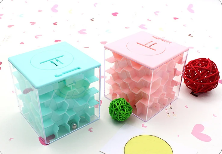 

1 Pcs Fun Intellectual Maze Toys 3D Three-dimensional Maze Money Jar Transparent Magic Cube Brain Games Children's Toys Gifts