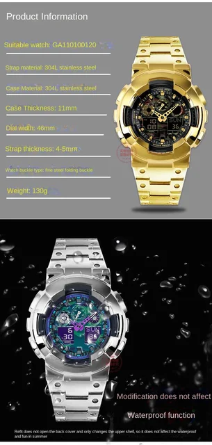 Watch Accessories For Casio G-SHOCK GA-110GB/100/120 Black