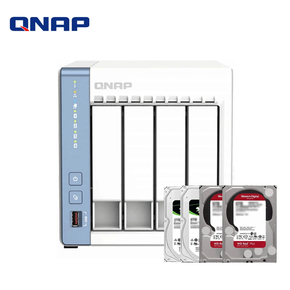 QNAP-TS-462C 4G Memory for Cloud Storage,Nas Server,NFC Network  Device,Including Seagate Exos 7E2 Enterprise,WD Red Plus HDD