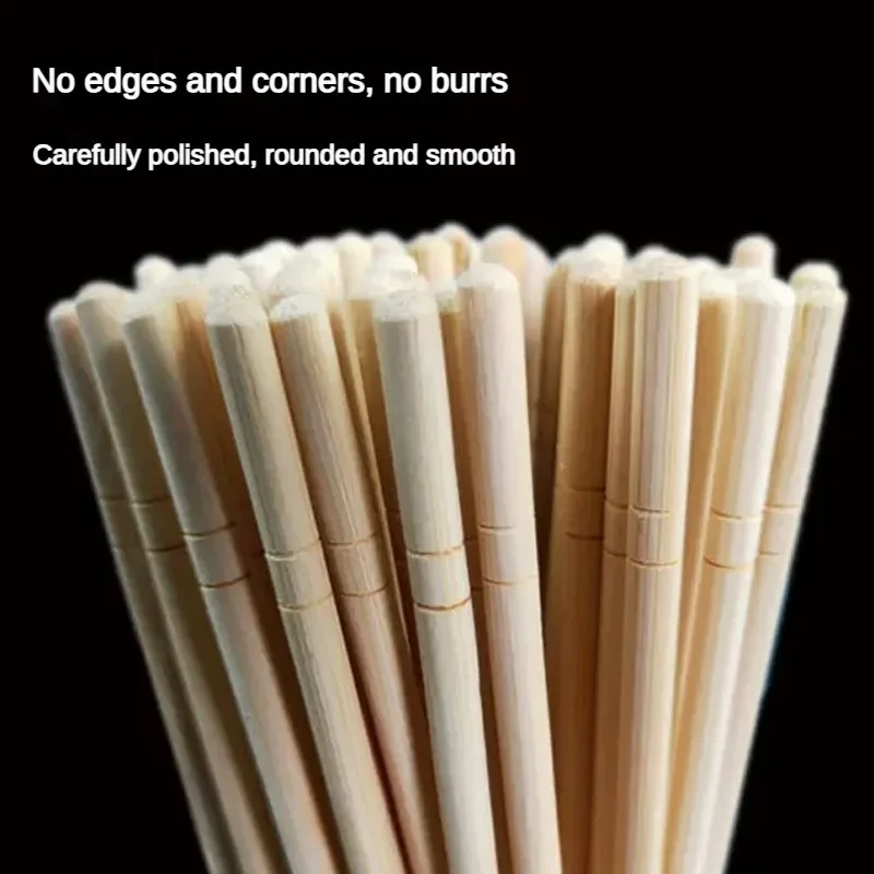 100/200/300Pcs Disposable Bamboo Chopsticks Individually Wrapped Food Grade No Lacquer No Wax Natural Cutlery for Commercial Use