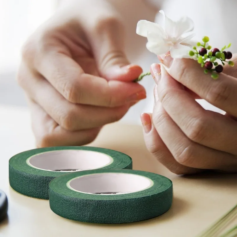 Durable Rolls Waterproof Green Florist Stem Elastic Tape Floral