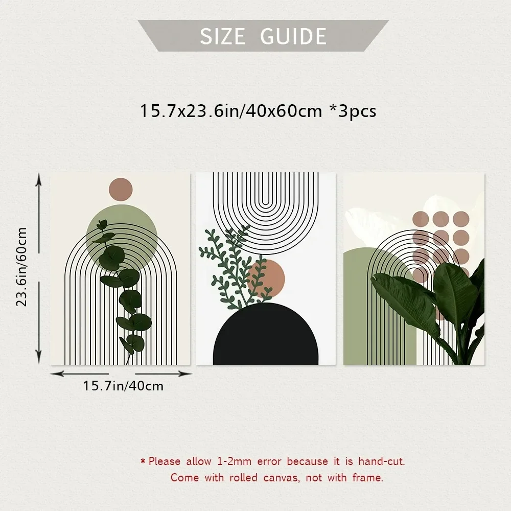Abstract Green Plants Canvas Wall Art Overview
