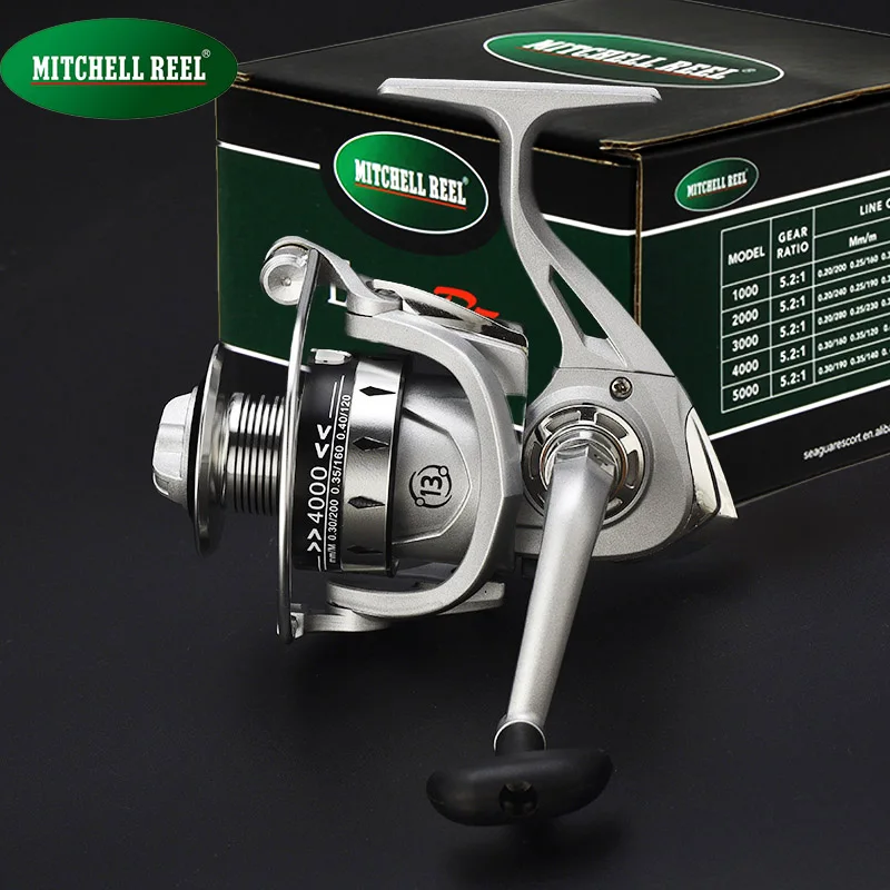 

MITCHELL REEL Fishing Spinning Reel Metal Spool 5.2:1 Metal Line Cup Sea Tackle 13BB Ball Bearings Carp Fishing Reel 1000-7000
