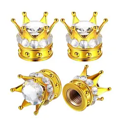 Elegant Crown Diamond Valve Stem Caps - Set of 4 Luxury Tire Accessories (2)