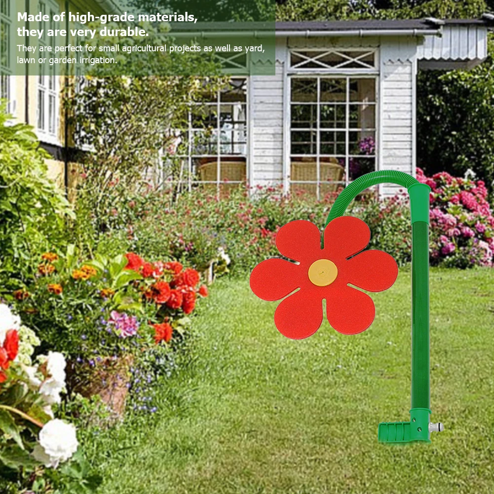 Yard Spin Sprinklers Cute Flower Shape Watering Sprinkler 720° Rotating Dancing Daisy Water Spray Lawn Irrigation Tool Decor